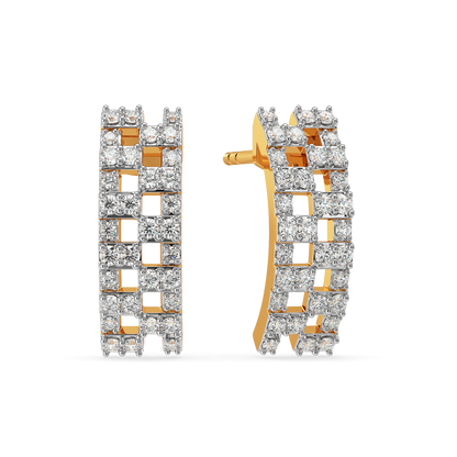 Plaid is the Key Diamond Earrings