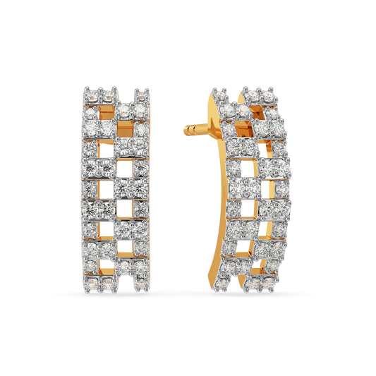 Plaid is the Key Diamond Earrings