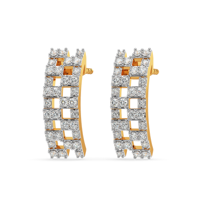 Plaid is the Key Diamond Earrings