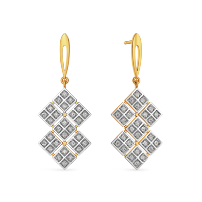 Plaid Unraveled Diamond Earrings