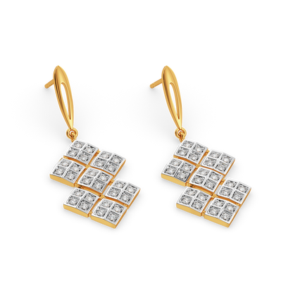 Plaid Unraveled Diamond Earrings