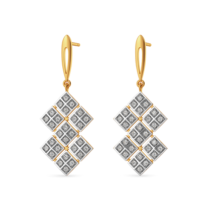 Plaid Unraveled Diamond Earrings