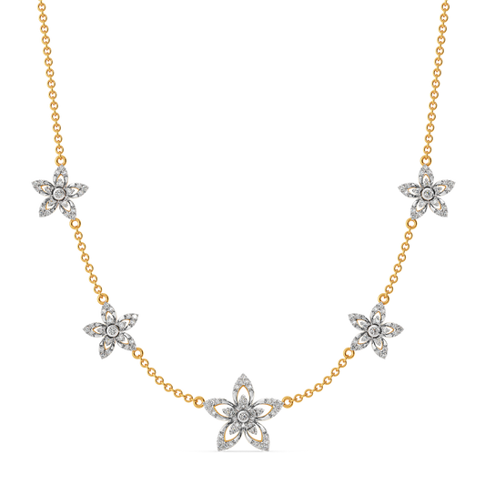 Wearing My Florals Diamond Necklaces