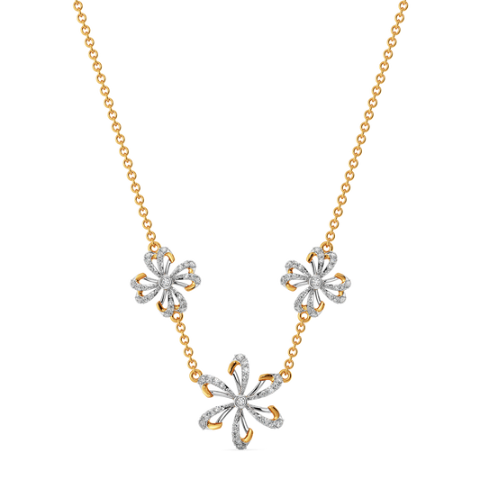 Golden Bloom With Beauty Diamond Necklaces