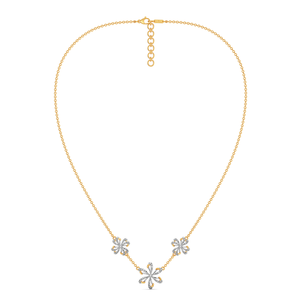 Golden Bloom With Beauty Diamond Necklaces