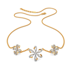 Golden Bloom With Beauty Diamond Necklaces