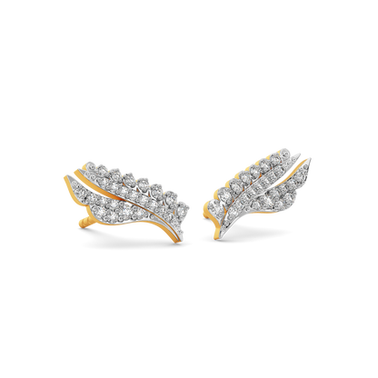 Gilded Plume Diamond Earrings