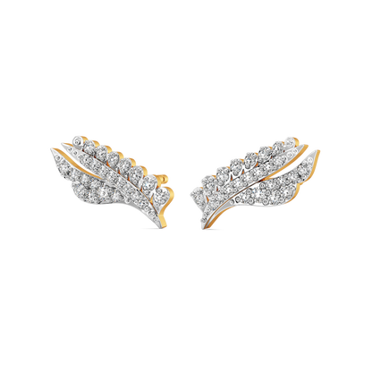 Gilded Plume Diamond Earrings