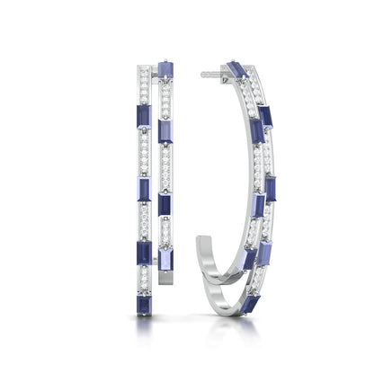 Sequential Blue Diamond Earrings