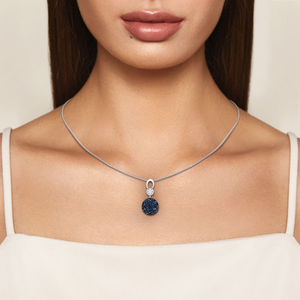 Blue Orb Diamond Pendants