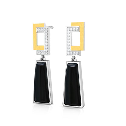 Little Black Onyx Diamond Earrings