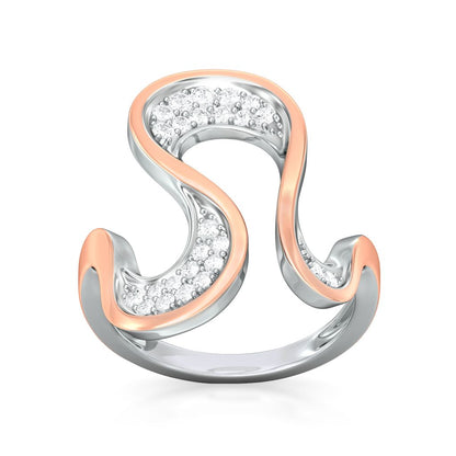 Serpentine Ruffle Diamond Rings