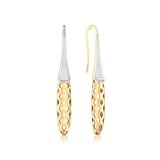 Golden Weave Diamond Earrings