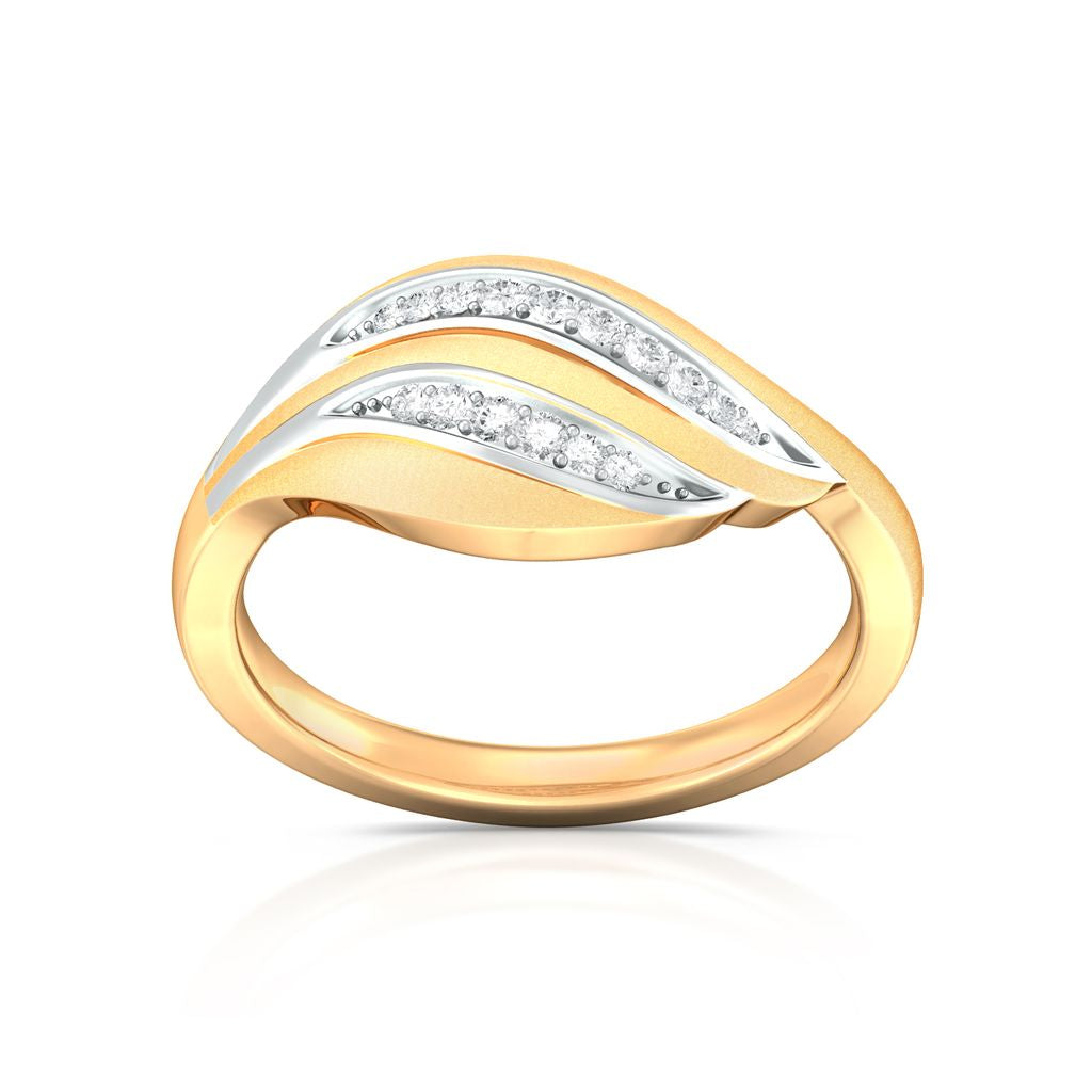 Golden Feather Diamond Rings