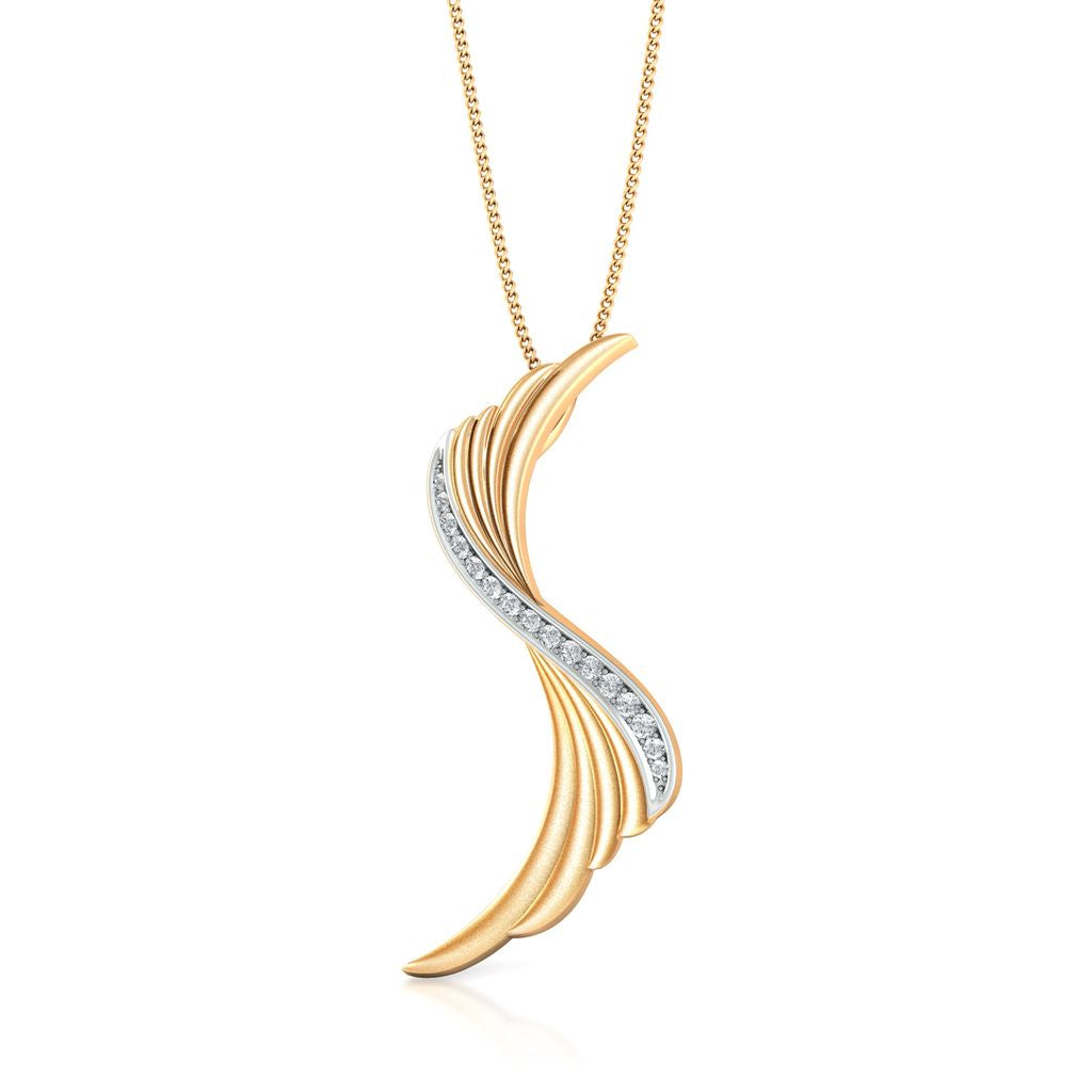 Ruffled Bow Diamond Pendants