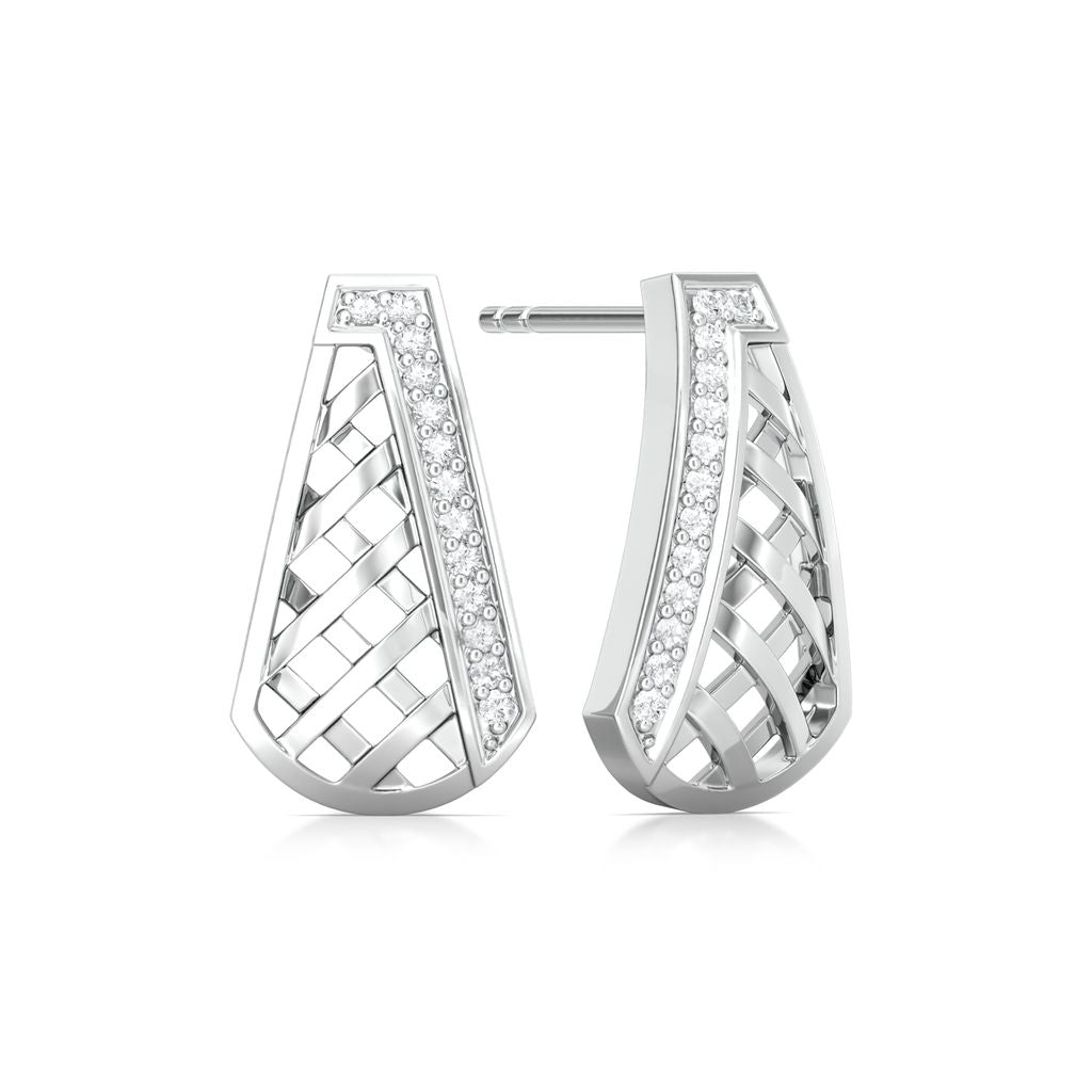 Cross-Hatch Diamond Earrings
