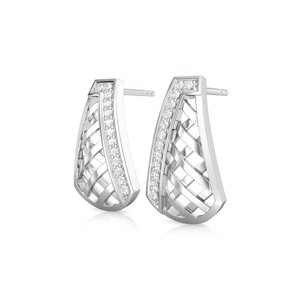 Cross-Hatch Diamond Earrings