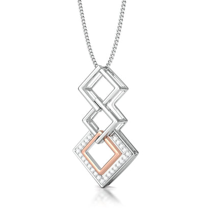 Square Interlock Diamond Pendants