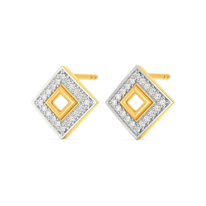 Rhombus Rims Diamond Earrings