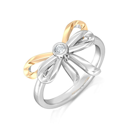 Ribbon Bow Diamond Rings