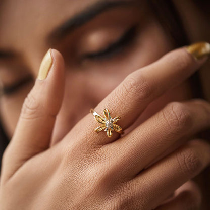 Blossom Ribbon Diamond Rings