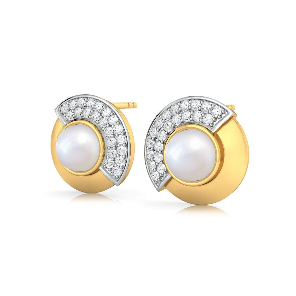 Pearl Twirl Diamond Earrings