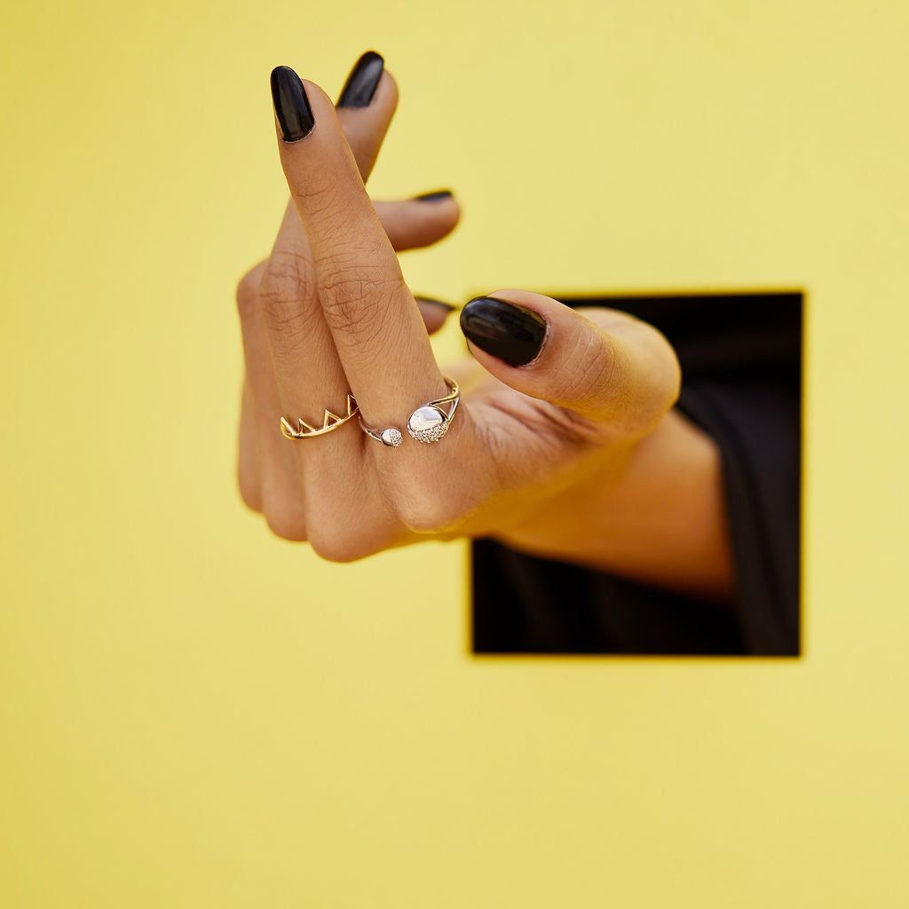 Buttoned Up Diamond Rings