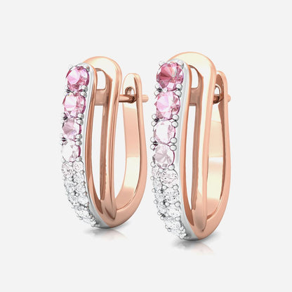 Pink Gouache Diamond Earrings