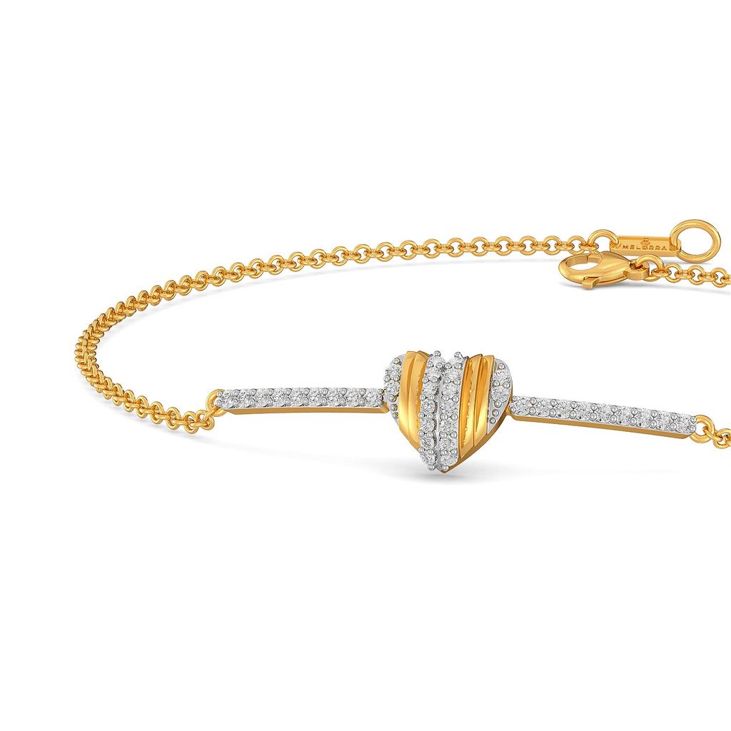 Pleats of Hearts Diamond Bracelets