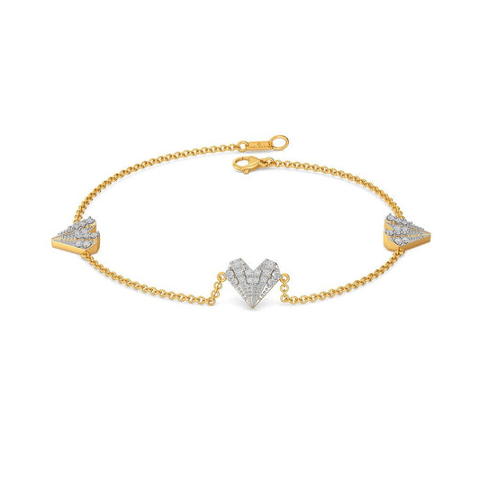 Pleated Hearts Diamond Bracelets