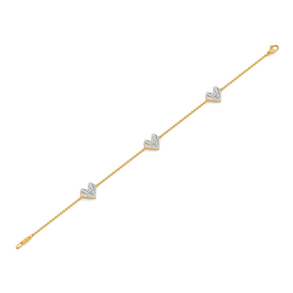 Pleated Hearts Diamond Bracelets