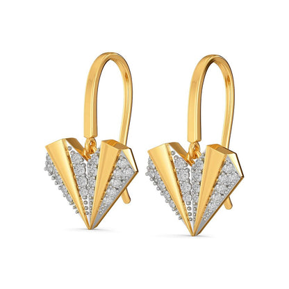 Pleated Hearts Diamond Earrings