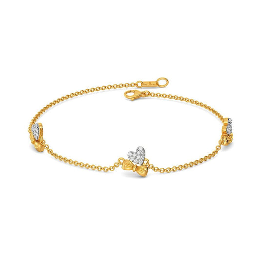 Hearts on Bow Diamond Bracelets