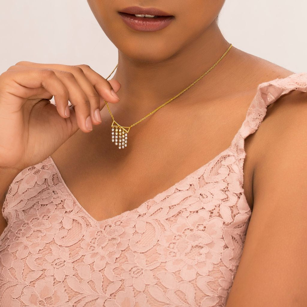 Dangle Triangle Diamond Necklaces