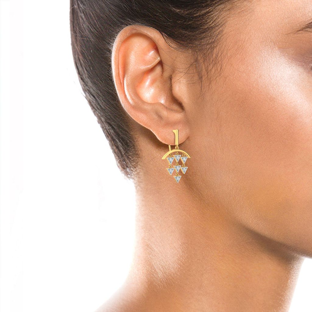 Arrowhead Beams Diamond Earrings