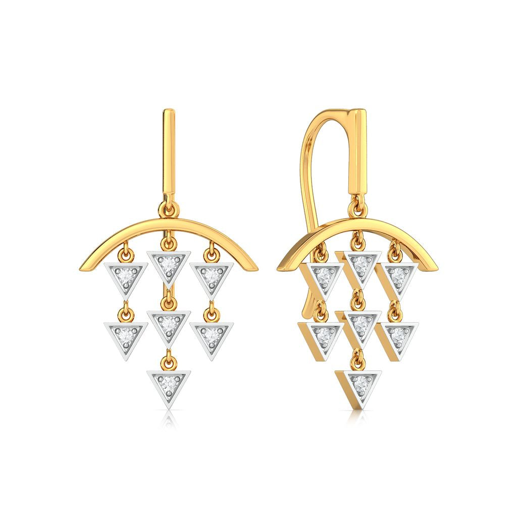 Arrowhead Beams Diamond Earrings