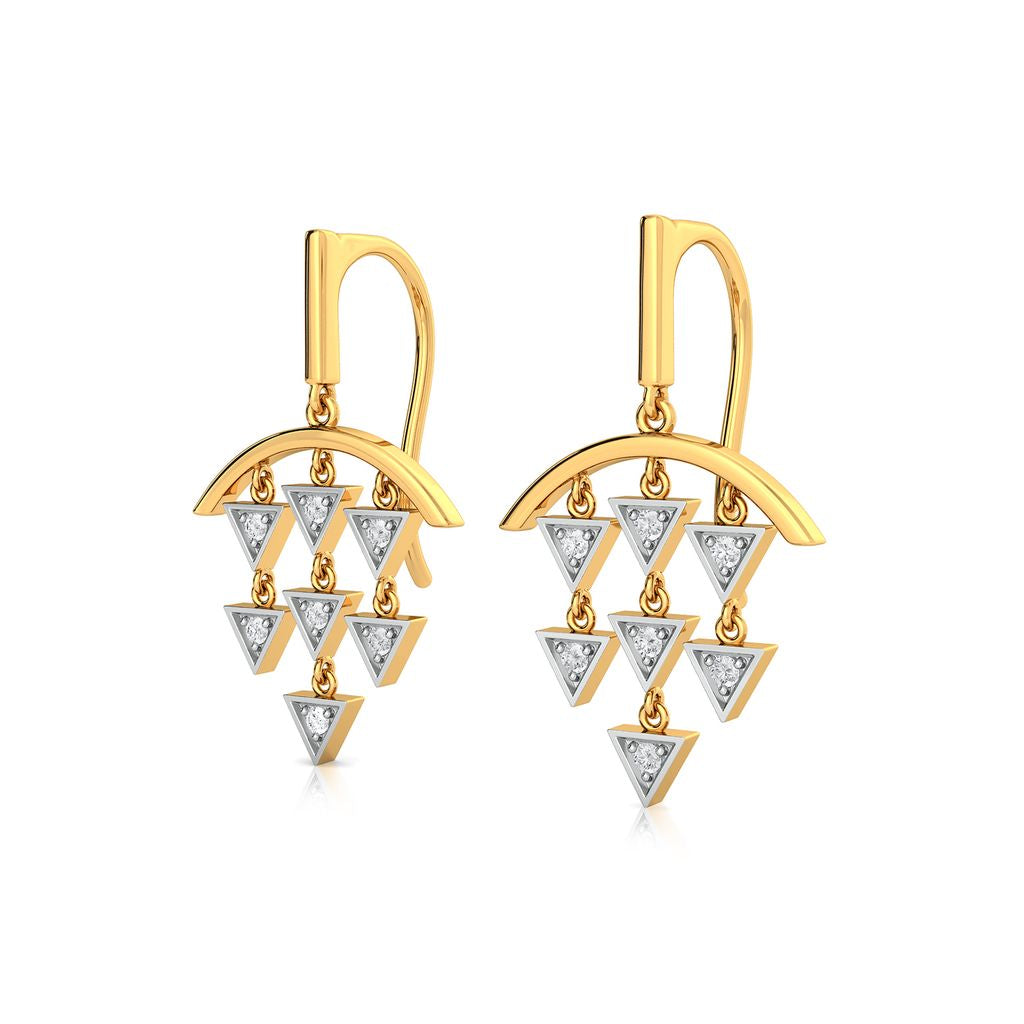 Arrowhead Beams Diamond Earrings