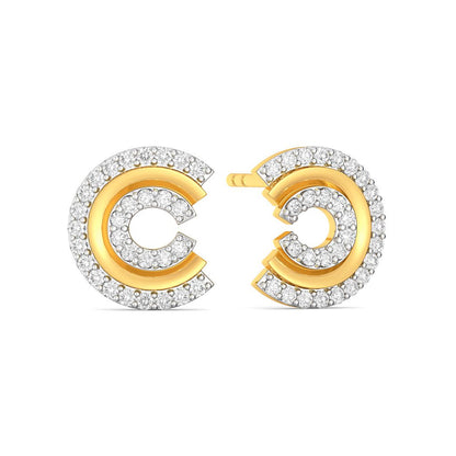 C Crease Diamond Earrings