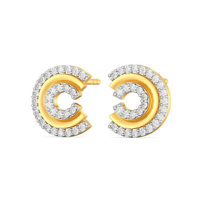 C Crease Diamond Earrings