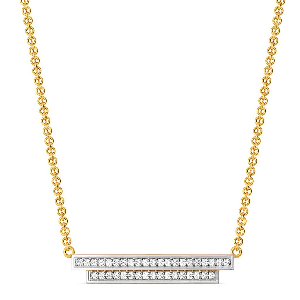 Sleek Pleat Diamond Necklaces