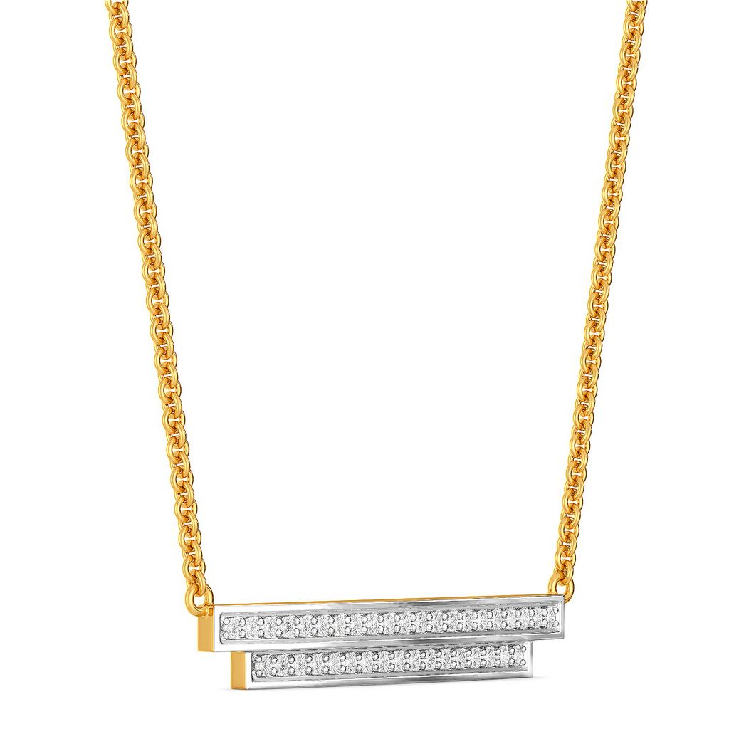 Sleek Pleat Diamond Necklaces