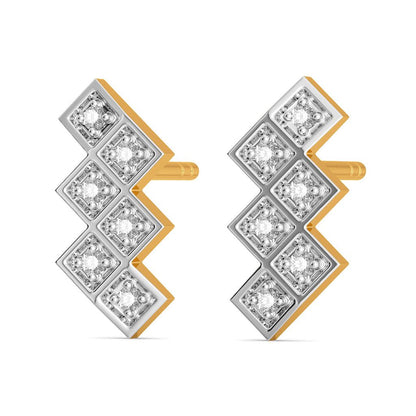 Plaid Ful Diamond Earrings