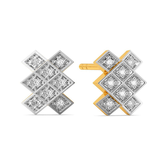 Plaid Perks Diamond Earrings