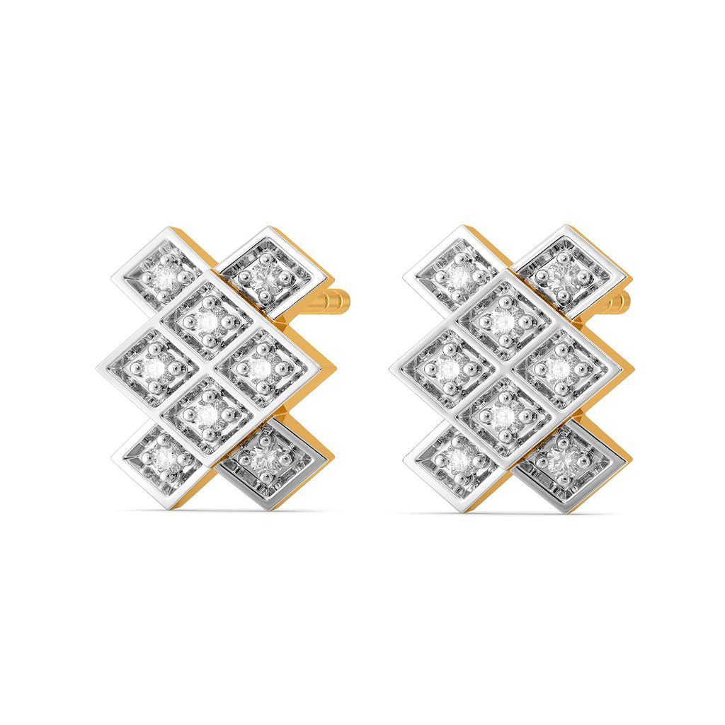 Plaid Perks Diamond Earrings