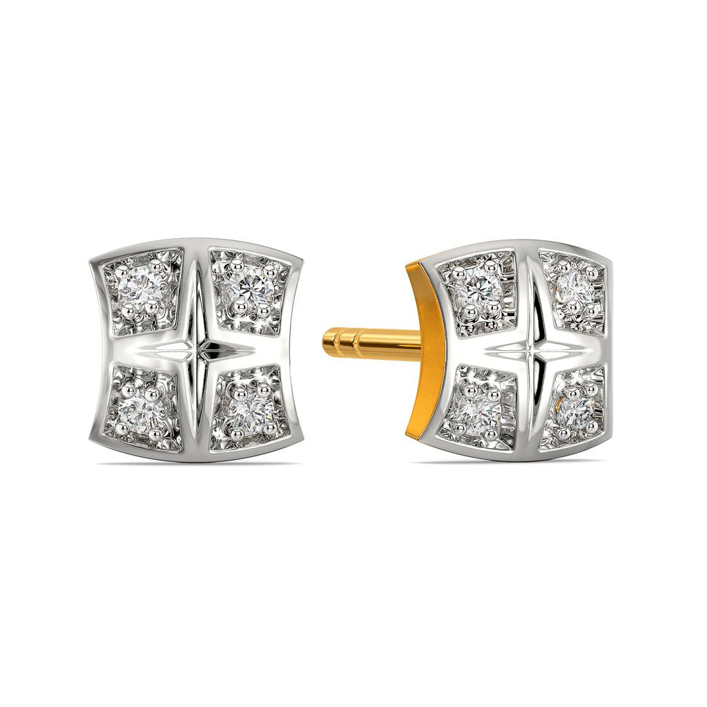 Plaids Up Beat Diamond Earrings