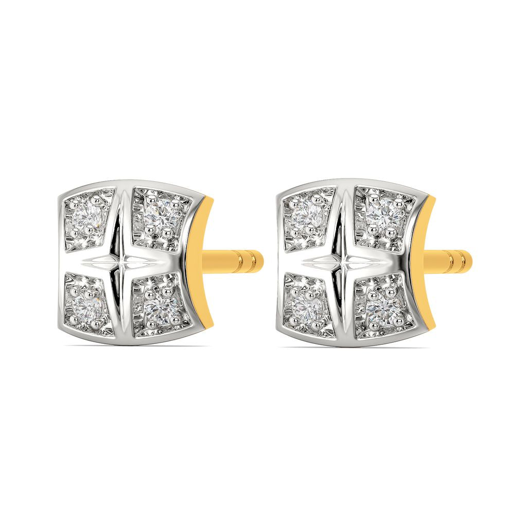 Plaids Up Beat Diamond Earrings