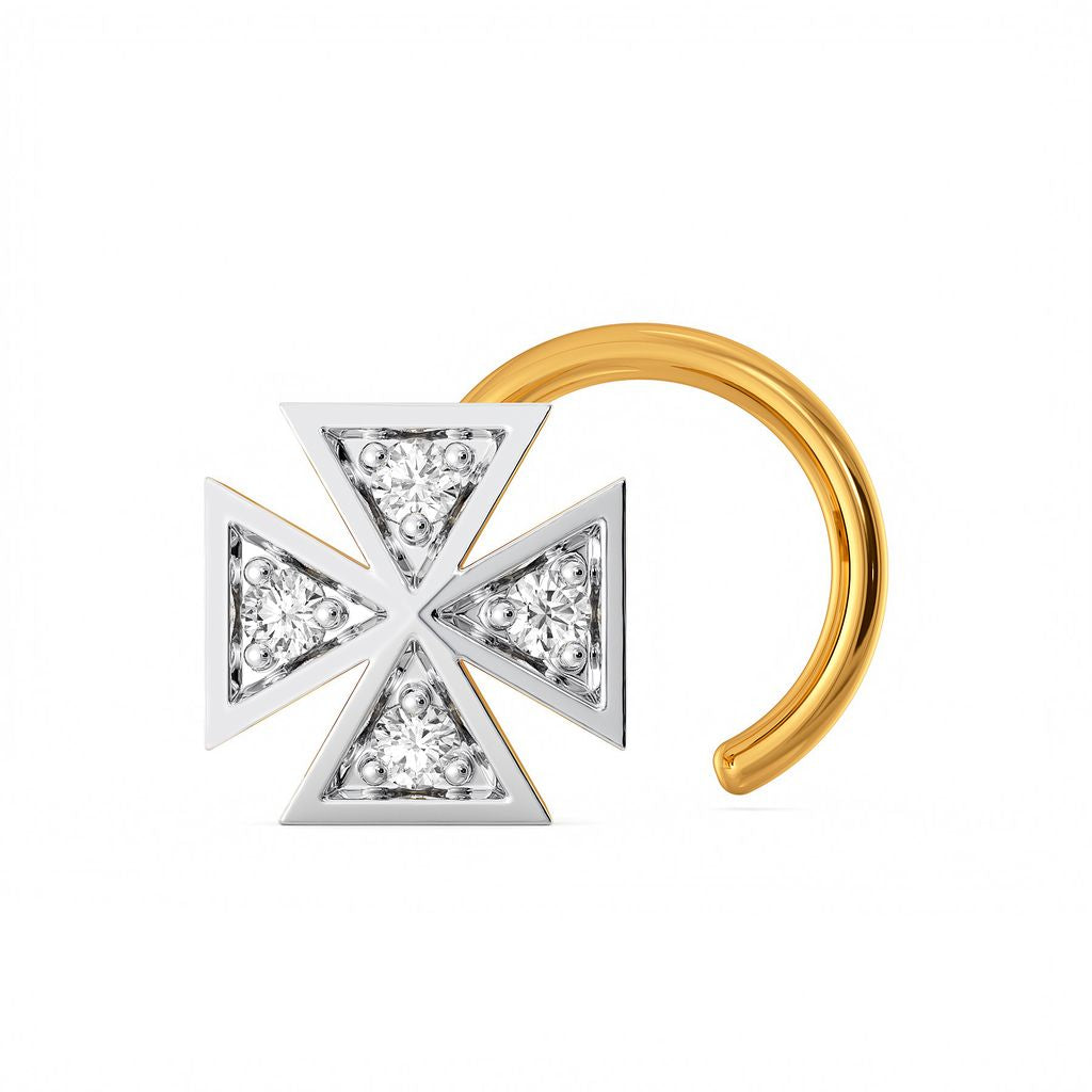 Check Stride Diamond Nose Pins