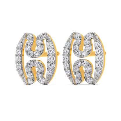 Knit Quilt Diamond Earrings