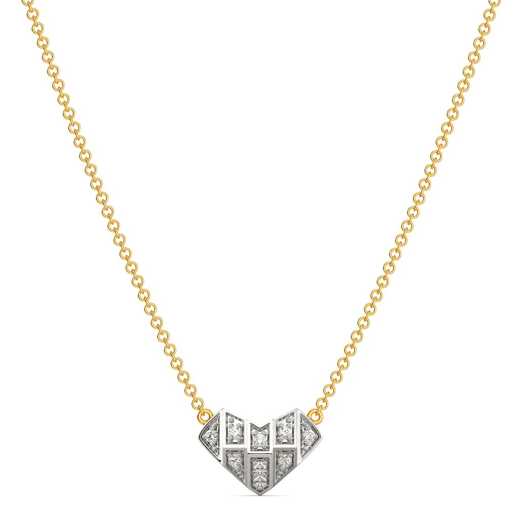 Heart Grids Diamond Necklaces