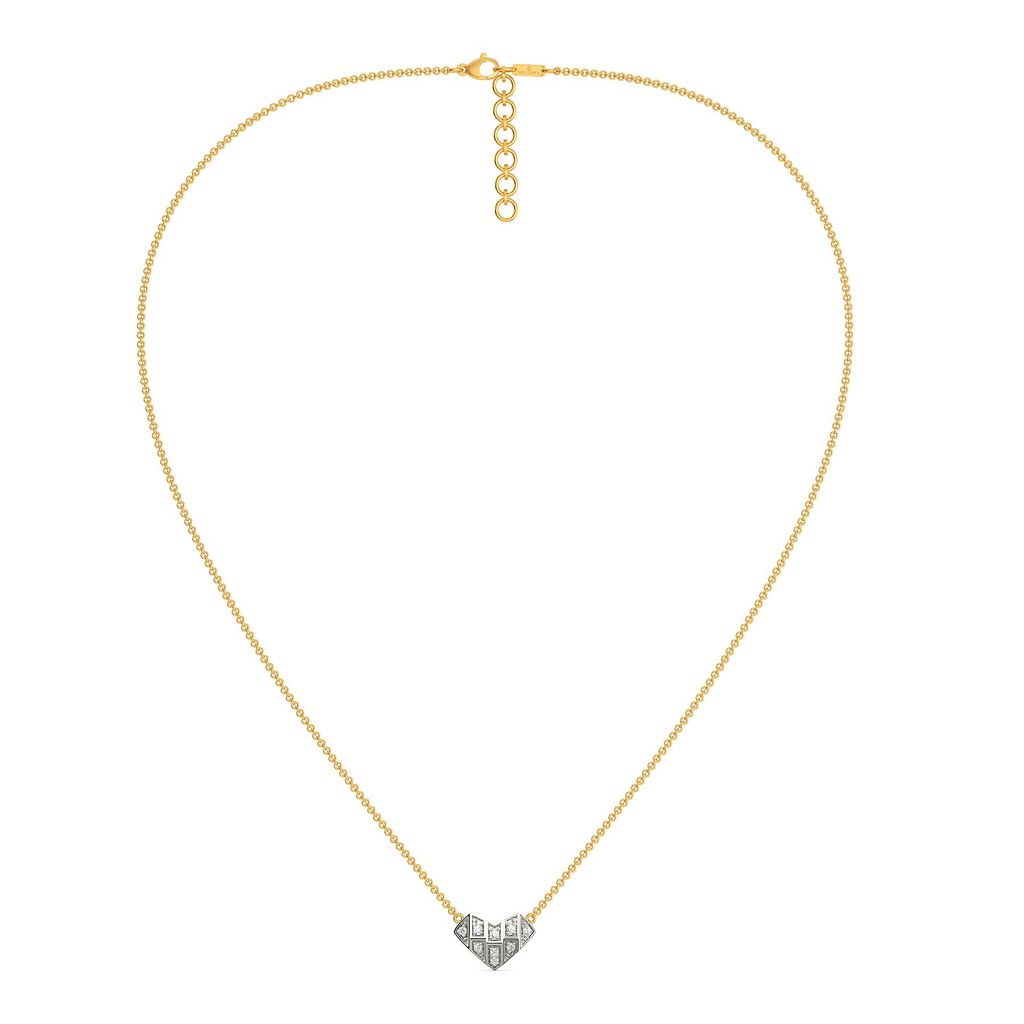 Heart Grids Diamond Necklaces
